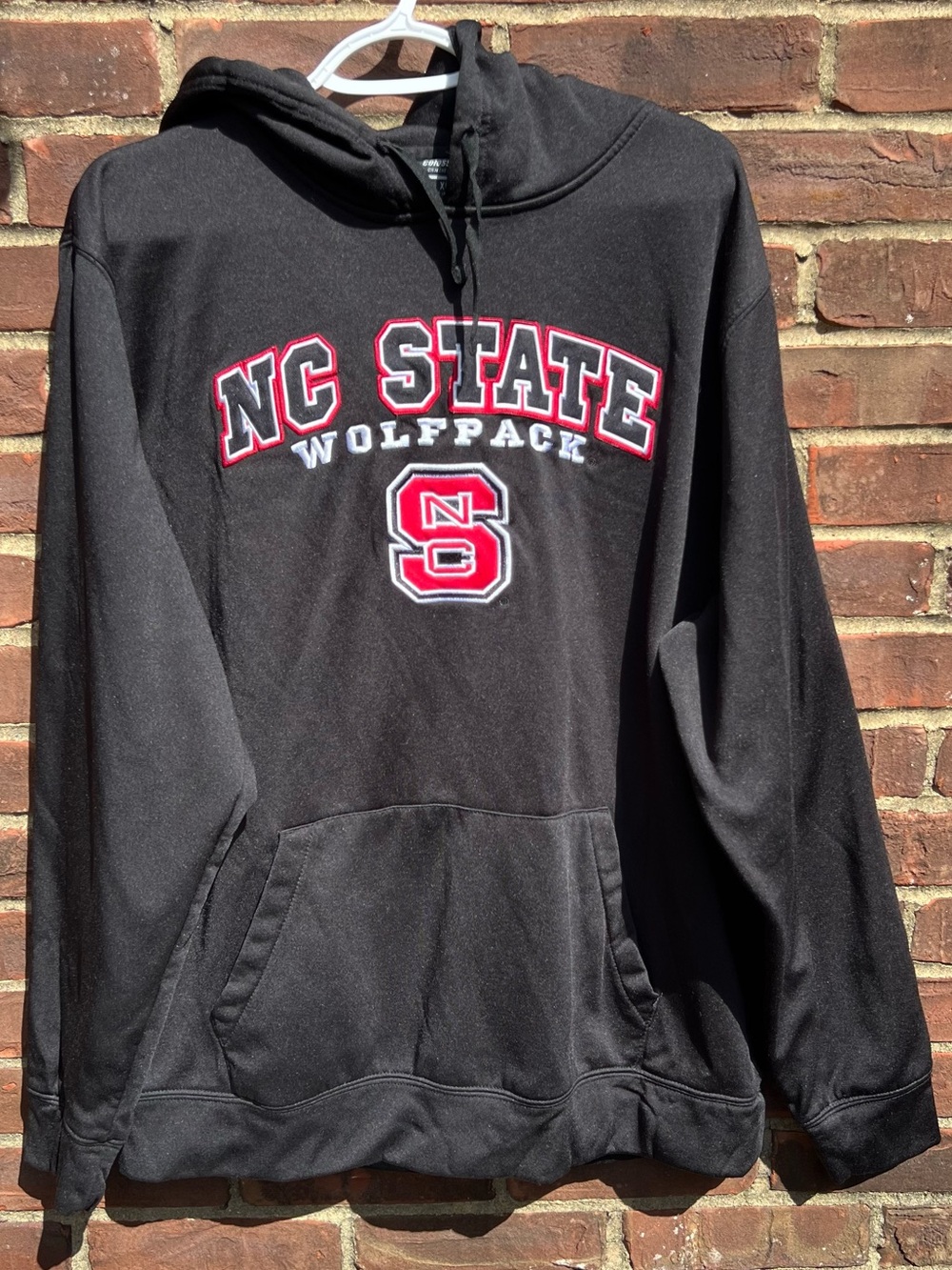 NC State Wolfpack Arch Logo Colosseum Pullover Hoodie Sz XL Black Collegiate
